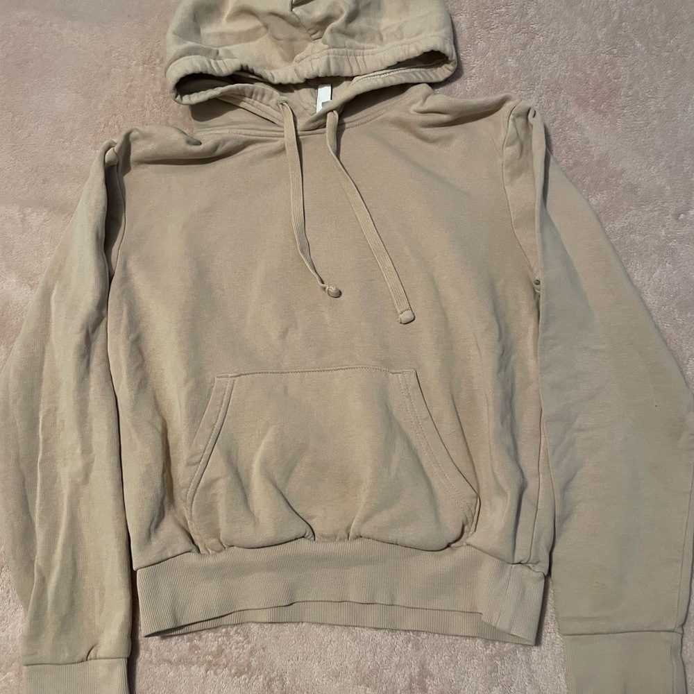 H&M Tan Sweater with Hood and Ribbed Cuffs